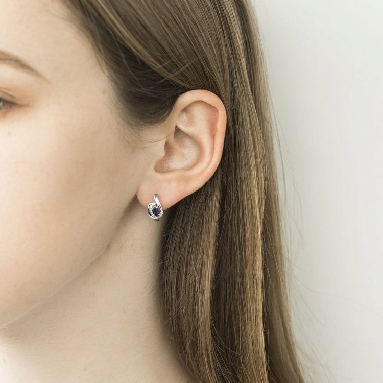 Золотое кольцо (сапфир, бриллиант) кб0040 от ювелирного магазина Оникс - 4