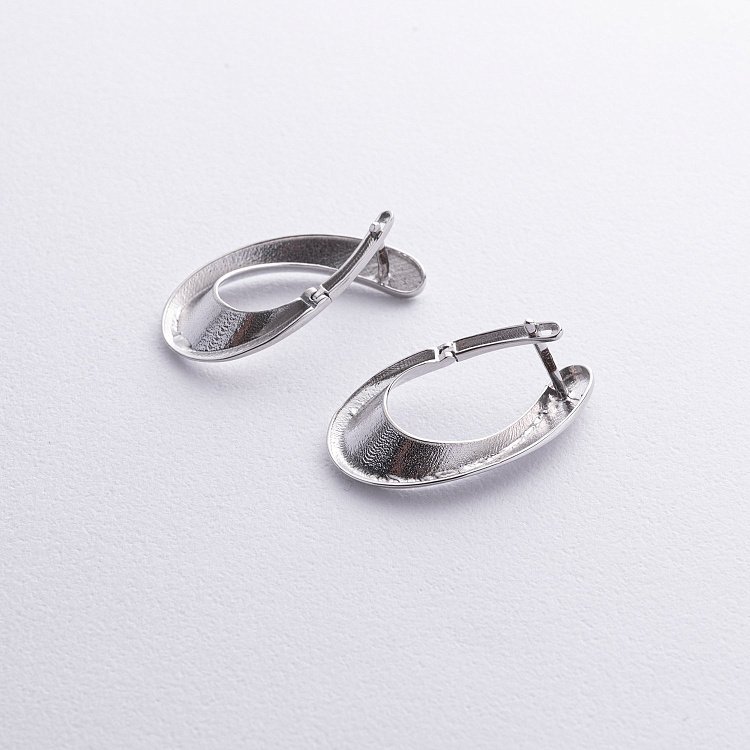 Сережки "Крапельки" у білому золоті с08900 від ювелірного магазину Онікс - 3