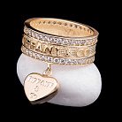 Золотое кольцо с финаитами к04273 от ювелирного магазина Оникс - 3