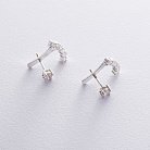 Срібні сережки - джекети (фіаніти) 121683 от ювелирного магазина Оникс - 5