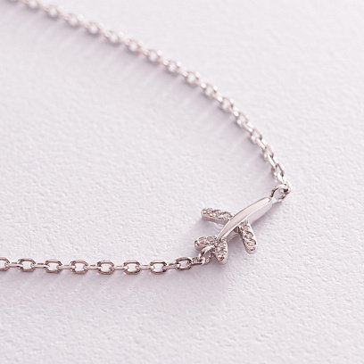 Серебряный браслет "Самолет" с фианитами 3184307401 №3