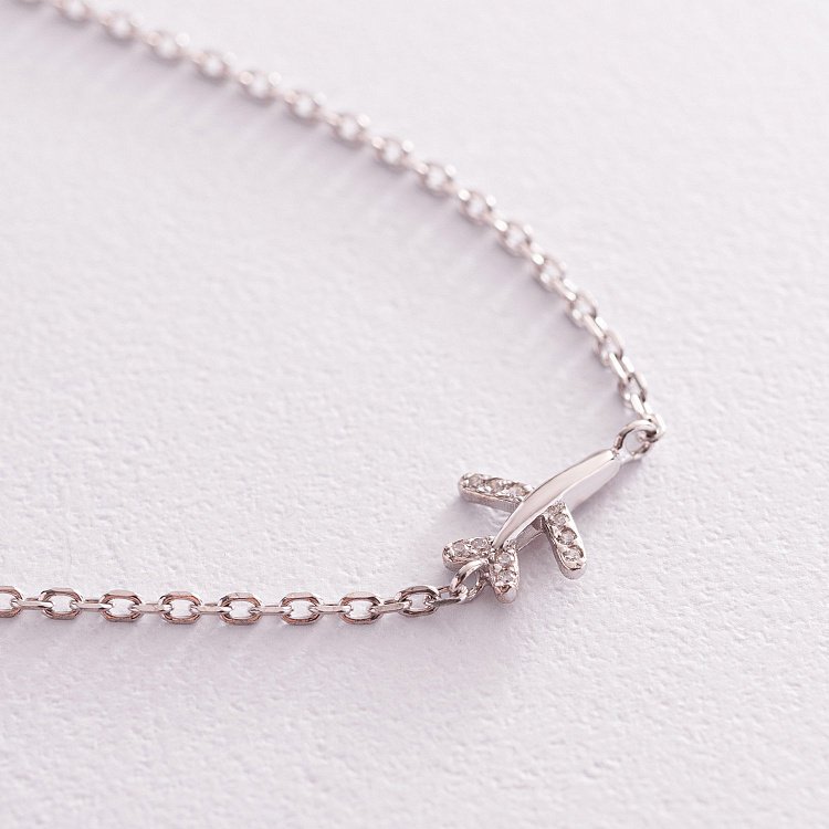 Серебряный браслет "Самолет" с фианитами 3184307401 от ювелирного магазина Оникс - 2