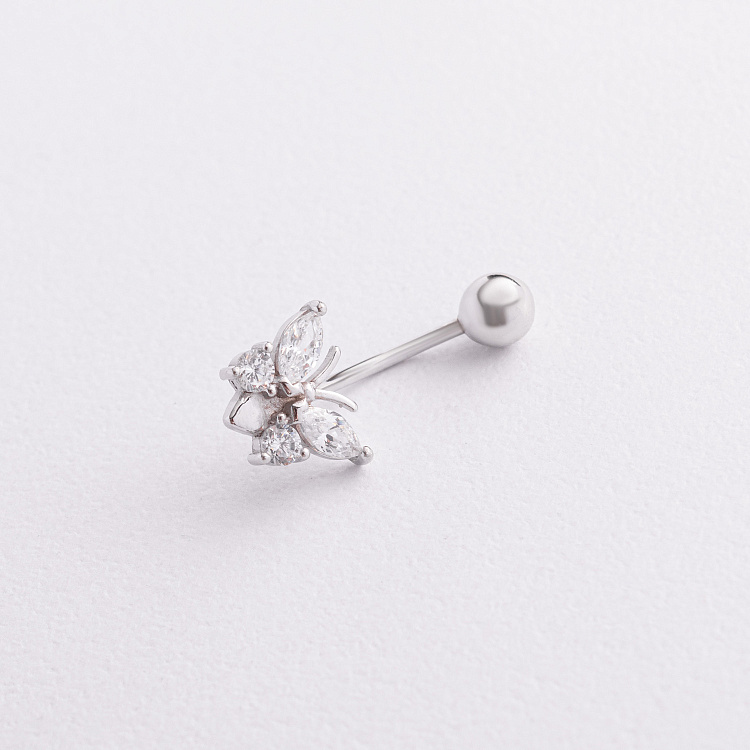 Срібний пірсинг у пупок "Метелик" 6020 від ювелірного магазину Онікс