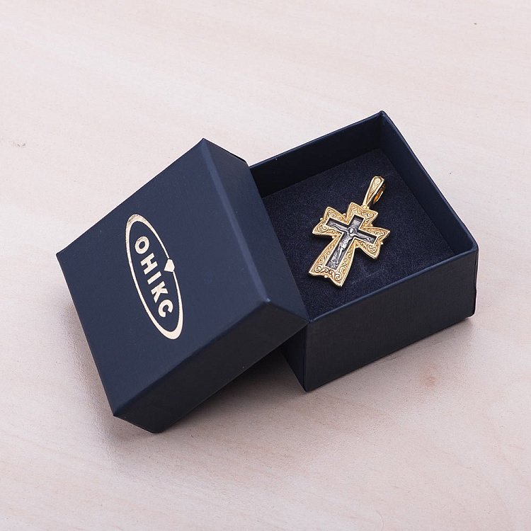 Православный крест (чернение,позолота) 131458 от ювелирного магазина Оникс - 6