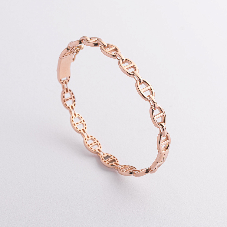 Жесткий браслет "Helen" в красном золоте б05756 от ювелирного магазина Оникс