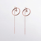 Золотые серьги - протяжки "Kamila" с фианитами с09227 от ювелирного магазина Оникс - 1