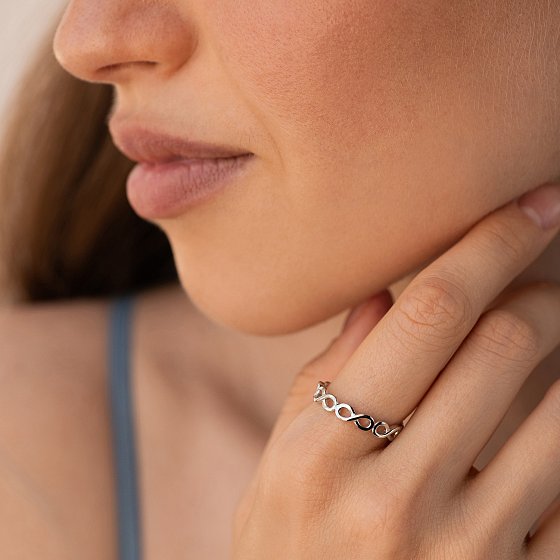 Серебряное кольцо "Бесконечность" 112892 №5