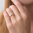 Золотое помолвочное кольцо с фианитом к07023 от ювелирного магазина Оникс - 7