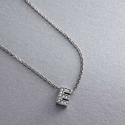 Серебряное колье с буквой "Е" с фианитами 1103 Е №3