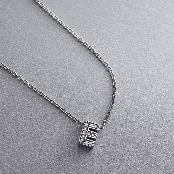 Серебряное колье с буквой "Е" с фианитами 1103 Е №3