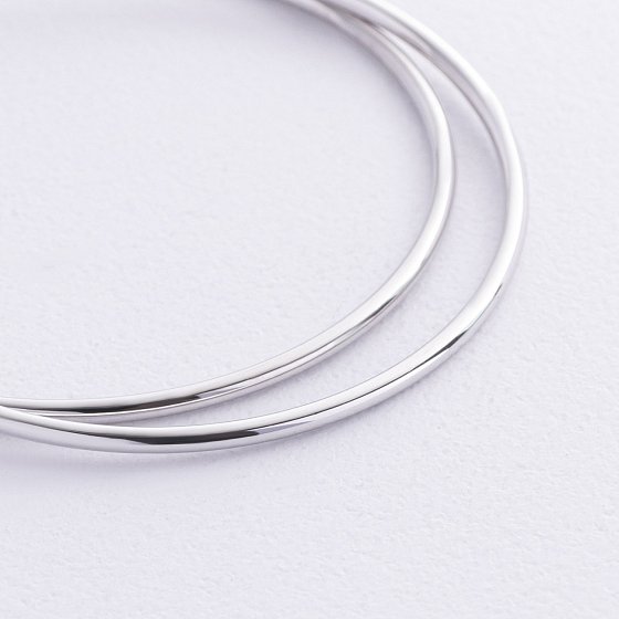 Сережки - кільця в білому золоті (4.8 см) с08772 №5
