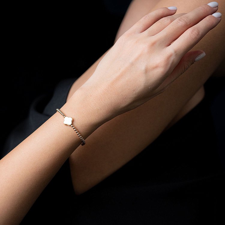 Браслет "Клевер" в желтом золоте б02734 от ювелирного магазина Оникс - 5