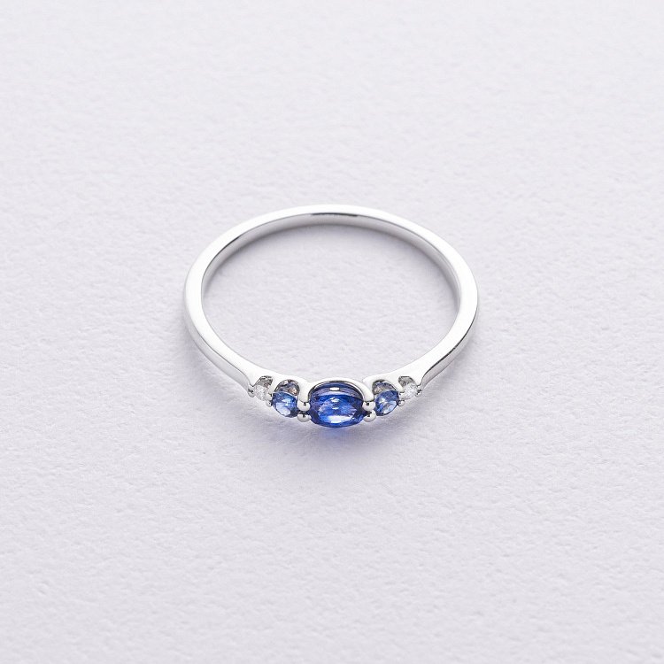 Золотое кольцо с бриллиантами и сапфирами кб0566lg от ювелирного магазина Оникс - 4