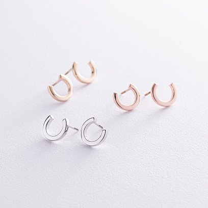 Сережки - пусети "Мерилін" у білому золоті с08177 №5