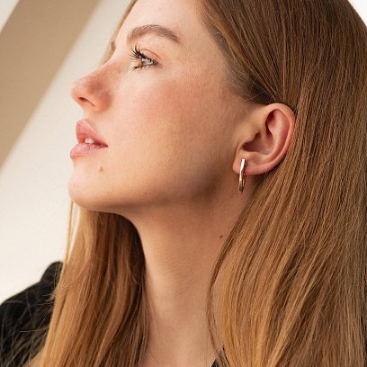 Серьги "Венди" в красном золоте с08519 №2