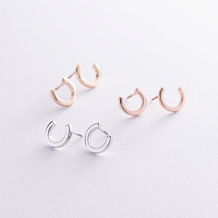 Сережки - пусети "Мерилін" у білому золоті с08177 від ювелірного магазину Онікс - 4