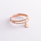 Золотое кольцо "Монетка" с фианитами к07071 от ювелирного магазина Оникс - 2