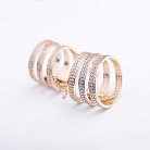 Золотое двойное кольцо с фианитами к03656 от ювелирного магазина Оникс