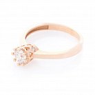 Золотое помолвочное кольцо с фианитом к05908 от ювелирного магазина Оникс - 2