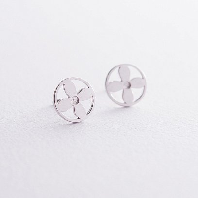 Золоті сережки - пусети "Конюшина" с06533