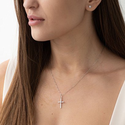 ?Золотий хрестик з діамантом пб0017 №2