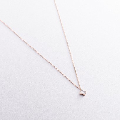 Золотое колье "Клевер" с перламутром кол02395 №3