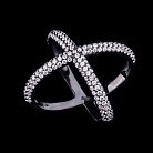 Срібний перстень з фіанітами 111815 от ювелирного магазина Оникс - 2