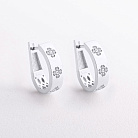 Сережки "Конюшина" з фіанітами (біле золото) с09684 от ювелирного магазина Оникс