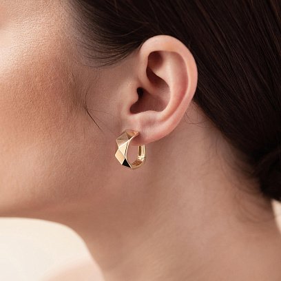 Сережки "Досконалість" у жовтому золоті с08137 №3