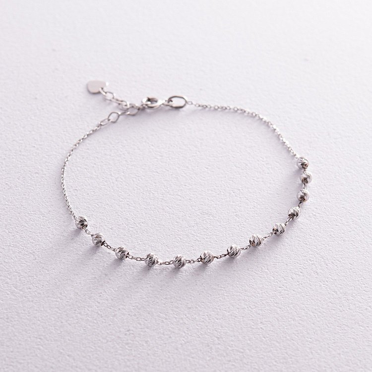 Браслет "Шарики" в белом золоте б05191 от ювелирного магазина Оникс