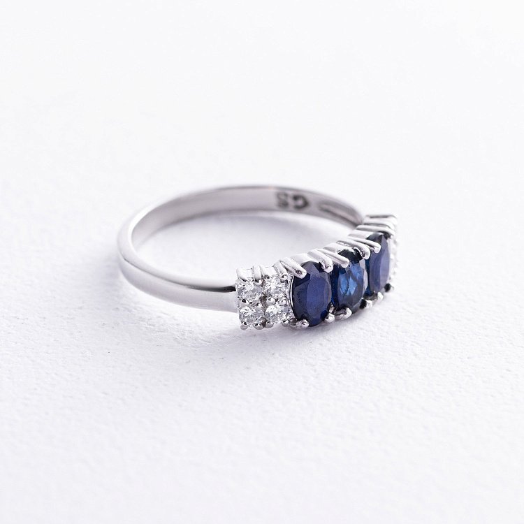 Серебряное кольцо с сапфирами и фианитами GS-01-063-3110 - 2 Серебряное кольцо с сапфирами и фианитами GS-01-063-3110 от ювелирного магазина Оникс - 2
