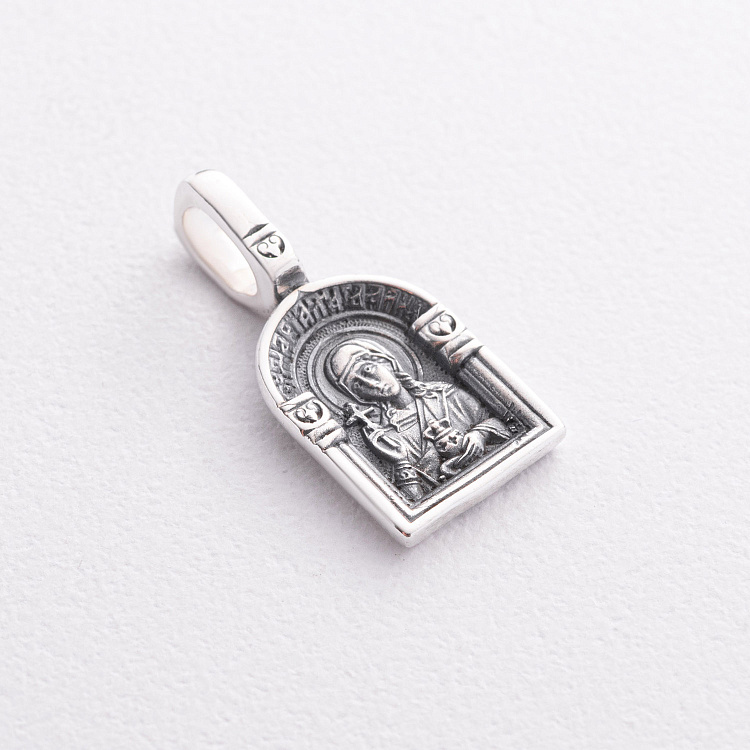 Срібна ладанка "Свята Марія. Ангел Охоронець" 131434 від ювелірного магазину Онікс