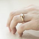 Золотое помолвочное кольцо с фианитом к04807 от ювелирного магазина Оникс - 4