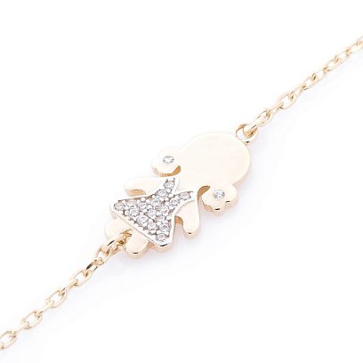 Золотое колье с девочками (фианит) кол01006 №2