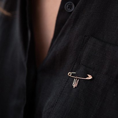 Золотая булавка "Герб Украины - Тризуб" зак00332 №2