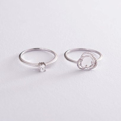 Золота каблучка - трансформер "Квіточка" з діамантами к266 №3