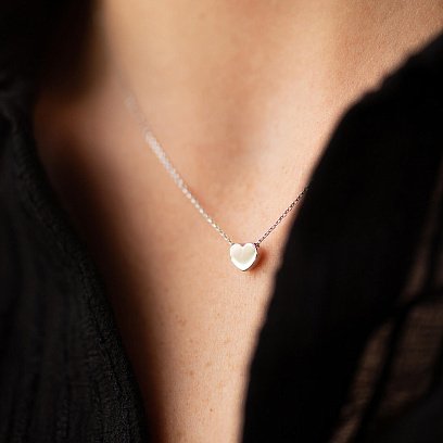 Кольє "Сердечко" в білому золоті кол01253 №12