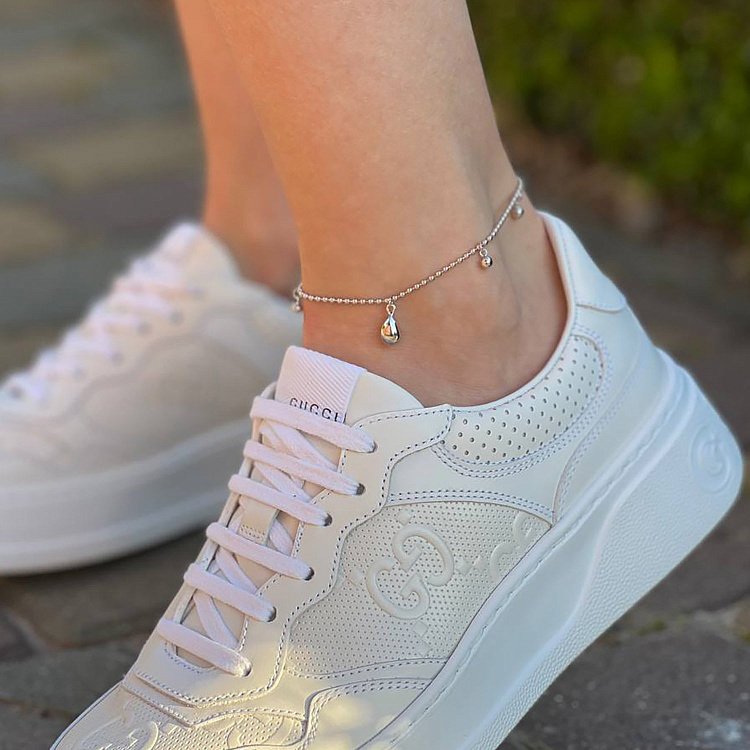 Серебряный браслет "Капля дождя" на ногу 141562 от ювелирного магазина Оникс - 4