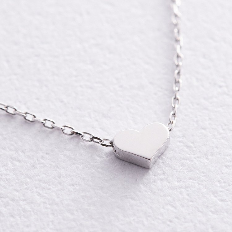 Кольє "Сердечко" в білому золоті  кол01771 від ювелірного магазину Онікс - 7