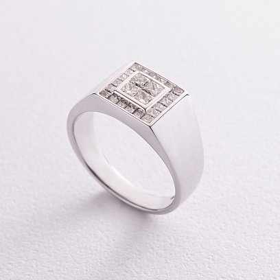 Чоловіча золота печатка з діамантами кб0377nl