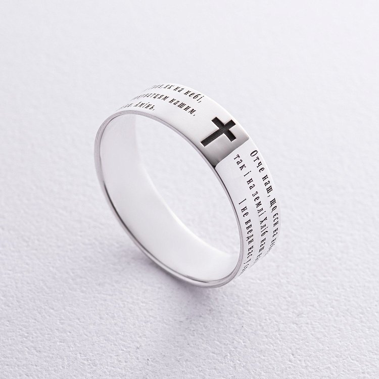 Кольцо с гравировкой "Отче наш" 112139м от ювелирного магазина Оникс