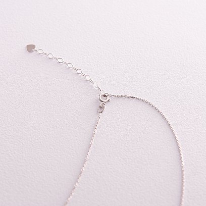 Кольє "Карта України" у білому золоті (блакитна та жовта емаль) кол02333 №5