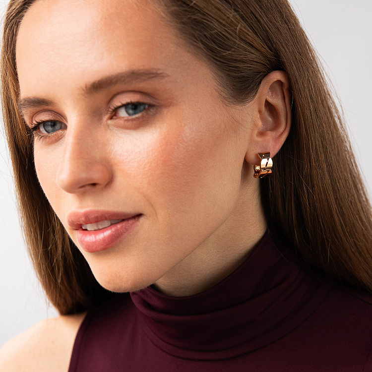 Сережки "Merry" у червоному золоті с09354 від ювелірного магазину Онікс - 1