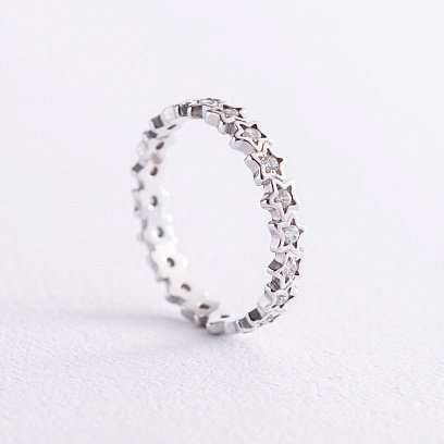 Серебряное кольцо "Звездочки" с фианитами 3896 №4