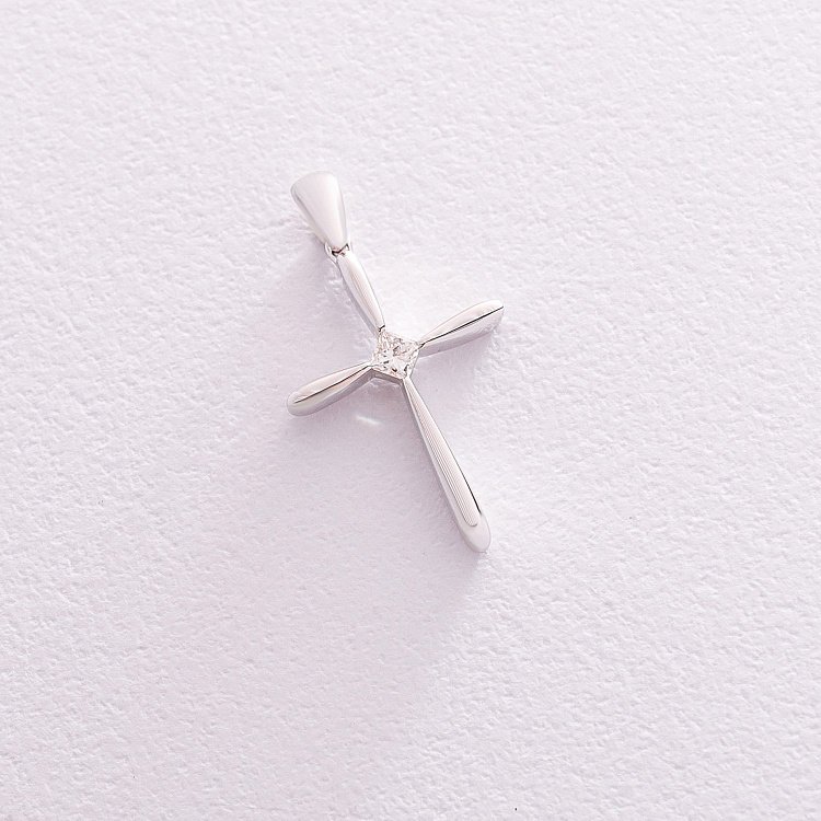 Золотий хрестик (діамант) пб0189ri від ювелірного магазину Онікс