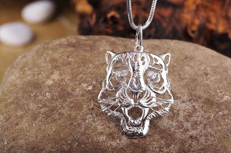 Подвеска "Тигр" (фианит) 13431 от ювелирного магазина Оникс - 2