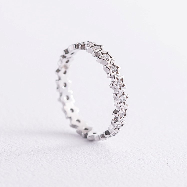Серебряное кольцо "Звездочки" с фианитами 3896 от ювелирного магазина Оникс - 3