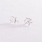Серебряные серьги - пусеты "Птички" 4873 от ювелирного магазина Оникс