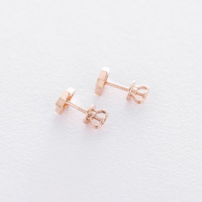 Золотые серьги-пусеты "Звездочки" с06046 №5