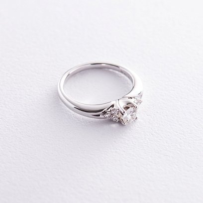 Каблучка в білому золоті з діамантами кб0188nl №3